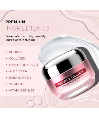 AZURE Retinol & Collagen Anti Aging Day Cream - 50mL - Hydrating Face Moisturizer for Fine Lines & Wrinkles - Even Skin Tone, Dark Spots - Korean Skincare - Buy Online on GoSupps.com