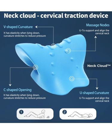 Neck Cloud Cervical Traction Device for Hump & TMJ Pain Relief - Blue - Buy Online on GoSupps.com