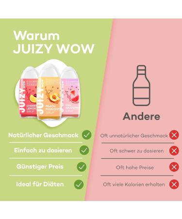 Juizy WoW Sugar-Free Beverage Syrup - 16 x 65ml Pink Grapefruit | Zero Calories Vegan Natural Drink Concentrate - Buy Online on GoSupps.com
