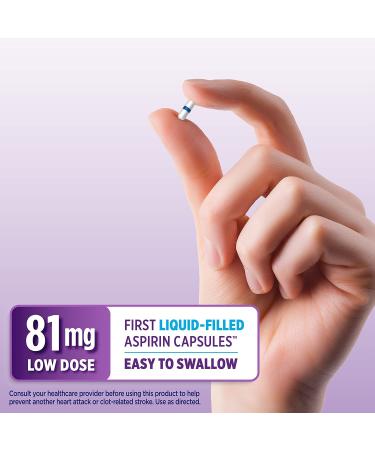 VAZALORE Aspirin 81mg for Adults | Low Dose Aspirin Heart Therapy | Liquid-Filled Capsules | Stomach Protection | Pain Relief | 30 Count - Buy Online on GoSupps.com