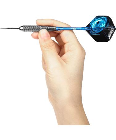 CyeeLife Steel Tip Darts Set - 22g/20g with Aluminum Shafts, Sharpener, Tool, Extra Flights - Black/Silver A-22g - Buy Online on GoSupps.com