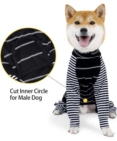 Dog Operating Suit - XL Black One-Piece Pajamas for After Surgery | Breathable Anti-Lick Legged Design - Ideal Alternative to Dog Cones - Buy Online on GoSupps.com