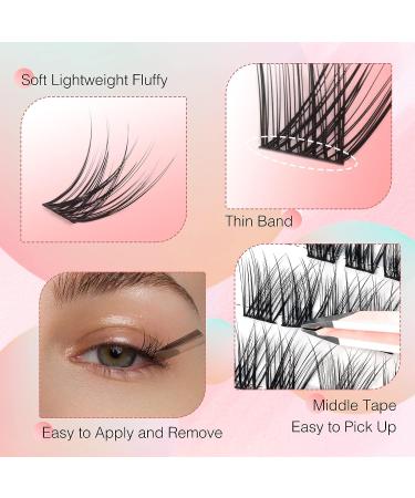 EMEDA Wispy Natural C Curl Eyelash Clusters - 84 Pcs Mix 8-16mm DIY Extensions - Super Thin Band - Ferry-1 - Buy Online on GoSupps.com