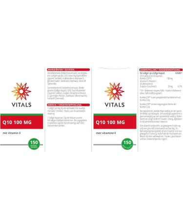 Buy Vitals Q10 100mg Softgel Capsules - 150 Count with 20mg Natural Vitamin E | Pure & High-Quality Q10 by Kaneka | GMP Certified International Shipping - Buy Online on GoSupps.com