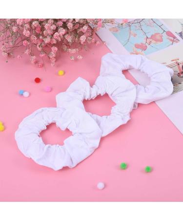Queenroma 15-Piece White Hair Tie Scrunch Set | Soft Elastic Hair Bands for Curly Hair - Durable Cotton Hair Rings & Bangs Holders - Buy Online on GoSupps.com
