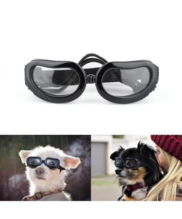 Dog Sunglasses Small Breed, UV Protection Small Dog Goggles, Wind Dust Proof Small Goggles with Adjustable Straps, Clear Clear Goggles