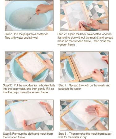 Caydo Paper Making Kit with A5 Size Wooden Frame and Nature Dried Flowers - DIY Paper Craft Set - Buy Online on GoSupps.com