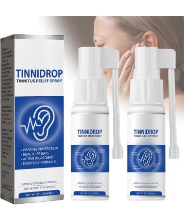 Tinnidrop Tinnitus Relief Spray Tinnitus Relief Spray Tinnitus Relief for Ringing Ears Relieve Ear Discomfort Earwax Cleaning Care Spray for Relieves Tinnitus Ear Back (2 Pcs)
