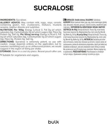 BULK POWDERS 100g Sucralose - Buy Online on GoSupps.com