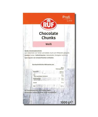 Buy XXL White Chocolate Chunks & Drops for Baking - 1000g Storage Pack | Premium Quality Chocolate Chips for Delicious Treats - Buy Online on GoSupps.com