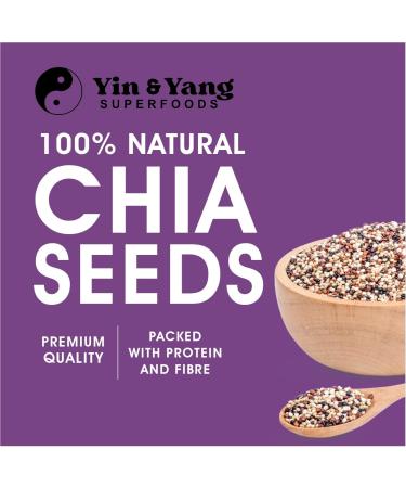 Yin & Yang Superfoods Premium Chia Seeds 1kg - 100% Natural, Vegan, High Protein & Fiber, Palm Oil Free - Buy Online on GoSupps.com
