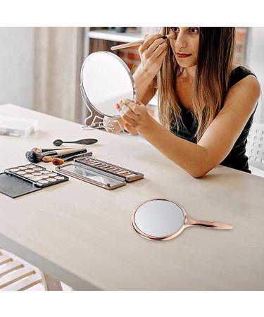 Beaupretty Blue Hand Held Makeup Mirror for Travel Outdoor Women - Metal Magnifying Cosmetic Mirror with Handle - Buy Online on GoSupps.com