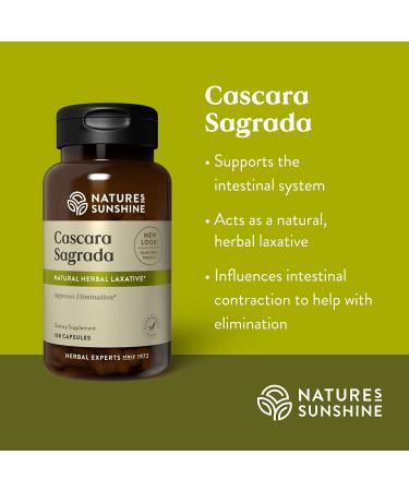 Nature's Sunshine Cascara Sagrada 100 Capsules - Natural Digestive Support - Buy Online on GoSupps.com