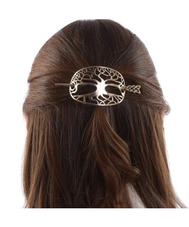 Viking Celtic Hair Clips Hairpin-Wiccan Tree of Life Hair Clip Men Hair Sticks Hairpin for Long Hair Slide Irish Hair Accessories Celtic Knot Hair Pin Viking Jewelry Women LB-KC 1 Count (Pack of 1)