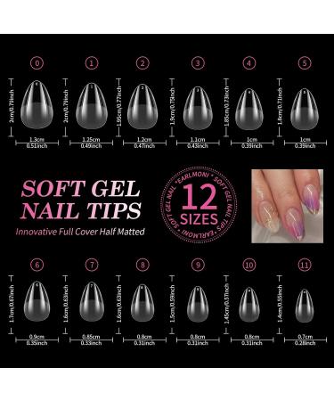 EARLMONI Short Almond Nail Tips - 432 pieces Prepolished Artificial Nail Tips Set 12 Sizes Full Cover Soft Gel Nail Tips with Glue Nail File Cuticle Pusher XS Short Almond Nail Tips Set - Buy Online on GoSupps.com