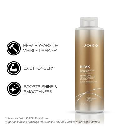 Joico K-PAK Daily Reconstructing Shampoo 33.8oz | Repair & Strengthen Damaged Hair | Boost Shine with Keratin & Guajava Extract | International Shipping Available - Buy Online on GoSupps.com