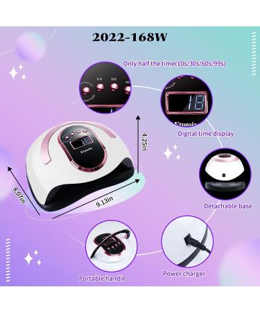Etunsia 168W LED Nail Lamp for Gel Polish - Professional Nail Dryer with 4 Timer Modes and Auto Sensor - Large LCD Screen - Fast Curing for At-Home Gel Nails (Pink) - Buy Online on GoSupps.com