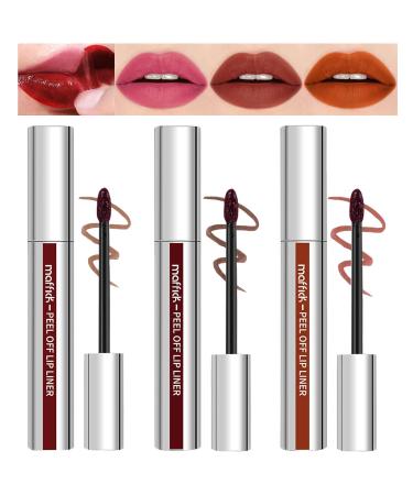 Lot de 3 crayons l vres Peel Off - Marron mat - Longue dur e - Tatouage hautement pigment - Taille C M 1 unit (Lot de 3) C