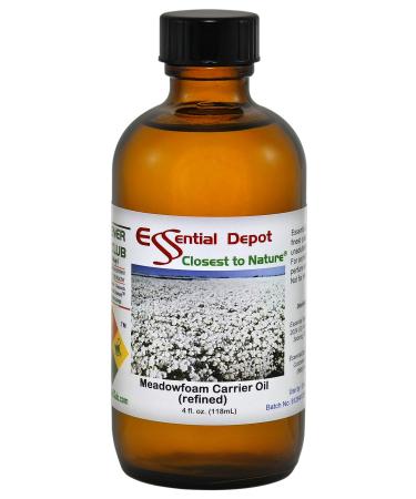 Meadowfoam Carrier Oil - 4 oz - GC/MS Tested - Supplied in 4 oz. Amber Glass Bottle with Black Phenolic Cone Lined and Safety Sealed Cap