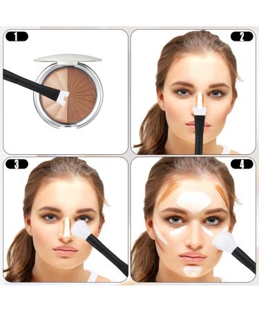 Nose Makeup Brush Nose Contour Brush U-shaped Double Ended Nose Sculpting Brush Precise 2 in 1 Puffy Makeup Brush for Blush Highlight Easy Contour Beginners Professional (Black) - Buy Online on GoSupps.com