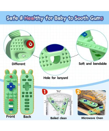 Scuwtocn Remote Control Shape Baby Teething Toy - Green | Soft Silicone Teether for 6-12 Months | Textured, Flexible, Sensory Gum Soother - Buy Online on GoSupps.com