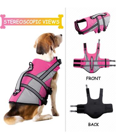 Buy Hjyokuso Life Jacket for Dogs | Adjustable Pink Dog Swimming Aid with Strong Buoyancy & Reflective Ripstop Design - Buy Online on GoSupps.com