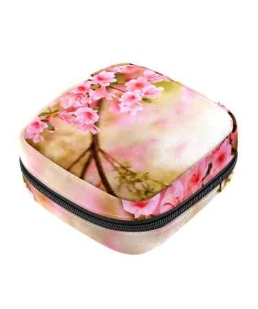 Storage bags for women's bandages spring flowers flowering menstrual cup portable women's tapes storage bags female menstruation first period bag