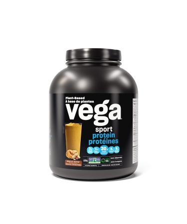 Vega Sport Protein Vegan Protein Powder Peanut Butter (45 Servings) BCAAs Amino Acid Keto Friendly Tart Cherry Gluten Free Non GMO Pea Protein for Women and Men 1.93kg (Packaging May Vary) Peanut Butter 45 Servings (Pack of 1)