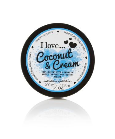 I LOVE Beurre Corporel Noix de Coco & Cr me 87% d Ingr dients d Origine Naturelle avec Beurre de Karit & Huile de Coco Soin Nourrissant & Hydratant pour une Peau Douce & Souple Vegan 200ml