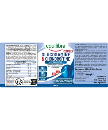 Equilibra Glucosamine & Chondro tine Complex Suppl ment de Glucosamine et Chondro tine avec MSM Calcium Zinc et Vitamine D3 Pour les Articulations 90 Comprim s - Buy Online on GoSupps.com