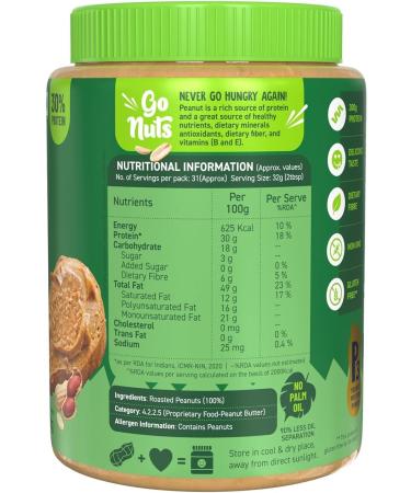 ALPI NO Natural Peanut Butter Crunch 1kg - 100% Roasted Peanuts - 30g Protein No Added Sugar & Salt non-GMO Gluten Free Vegan Plant Based Unsweetened Peanut Butter Crunchy - Buy Online on GoSupps.com
