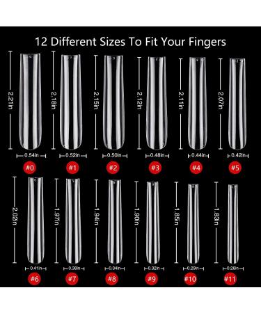 504Pcs Clear Nail Tips for Acrylic Nails Professional  XXL / XXXL Extra Long Tapered Square Acrylic Nail Tips  Full Cover Fake Nails False Nails  Nail Extension for Manicure Salon Home DIY Nail Art 504Pcs XXXL Square Bag - Buy Online on GoSupps.com