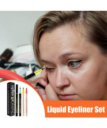 Eyeliner Waterproof High Pigmented Eyeliner Pencil Set of 4 Eye Makeup Cosmetics Smudge Resistant Eyeliner Long Lasting Quick Dry Liquid Liner for Women Girls - Buy Online on GoSupps.com