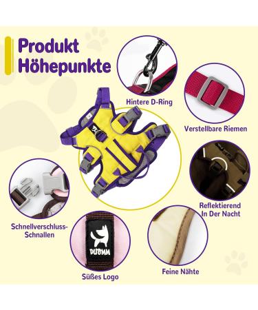 Multi-Purpose Dog Harness for All Sizes - Outbreak-Proof with Leash Set | Ideal for Small Medium & Large Dogs - Yellow (L) - Buy Online on GoSupps.com