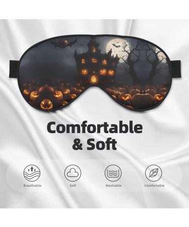 SSIMOO Halloween Pumpkin Print Eye Mask | Ultra-Soft Light-Blocking | Comfortable Sleep Mask for Restful Nights - International Shipping - Buy Online on GoSupps.com