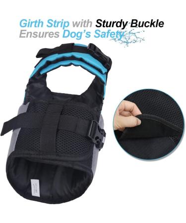 Vivaglory Sports Style Dog Life Jacket - Adjustable Durable Buoyancy Vest for Small Dogs (XS 43-51 cm) - Safe Fastening System - Blue - Buy Online on GoSupps.com