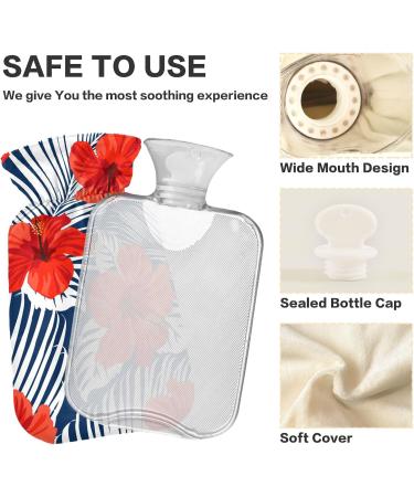 1L Heat Bottle for Pain Relief | Warm-up Bag for Hand & Shoulder | Red Hibiscus & Palm Leaf Design | Perfect for Cramps & Heat Therapy - Buy Online on GoSupps.com