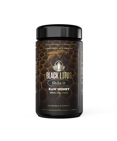 Black Lotus Pure Shilajit Resin Raw Honey Liquid Tincture 300ml 100% Pure Natural Shilajit for Men & Women Amino Acids 175mg Fulvic Acid 85 Ionic Trace Minerals For Immune Support Focus Energy