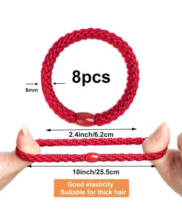 8-Piece Mixed Color Hair Ties for Women & Girls - No Damage Elastic Ponytail Holders for Thick Hair (Style 7) - Buy Online on GoSupps.com