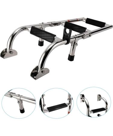 Artilife Stainless Steel Foldable Boat Ladder | Marine Pontoon 2+1 Step with Rubber Grip & Mounting Screws - Buy Online on GoSupps.com
