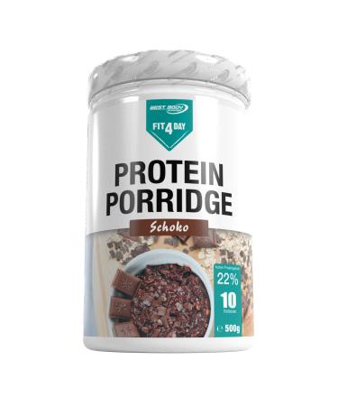 Best Body Nutrition - Fit4Day Protein Porridge - Oatmeal with Whey Protein and Milk Protein - Chocolate - 500 g Can Chocolate