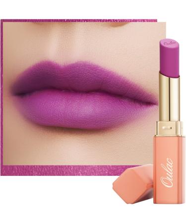 Oulac Soft Matte Lipstick for Women - Violet Purple Lipstick & Blush Duo Cream to Powder Texture Color Rich Lightweight & Smooth Enriched with Rose Oil Vegan & Cruelty-Free| 3.6g (Y11) Summer Again (Y11)