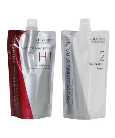 Hair Rebonding Shiseido Professional Crystallizing Hair Straightener (H1) + Neutralizing Emulsion (2) for Resistant to Natural Hair