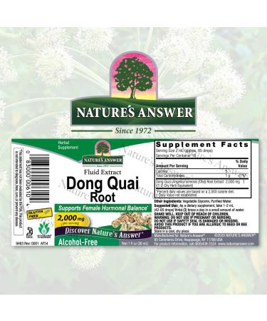 Nature's Answer Dong Quai Root 1000mg Non GMO & Kosher - Alcohol Free, Gluten Free, Vegan - Menopause & Hormonal Balance Support - Buy Online on GoSupps.com
