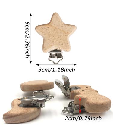 Buy Pack of 10 Wooden Pacifier Clips - Durable Pacifier Chains & Baby Clips for Children - Buy Online on GoSupps.com