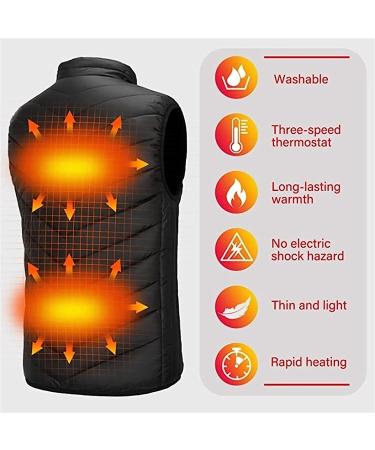 Heated Vest with USB Charging | Electric Jacket for Women and Men | Fleece Vest with 3 Temperature Settings | Washable, 3X-Large, Black - Buy Online on GoSupps.com