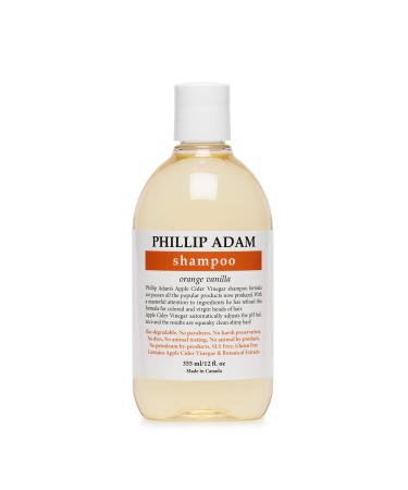 Phillip Adam Orange Vanilla Shampoo for Shiny Hair - Enriched with Apple Cider Vinegar - Sulfate Free - 12 Ounce