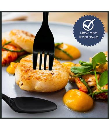 HOGOWARE 500 Black Plastic Forks - Medium Weight Disposable Cutlery for Take-Out, Parties, Picnics & Outdoor Events - Buy Online on GoSupps.com