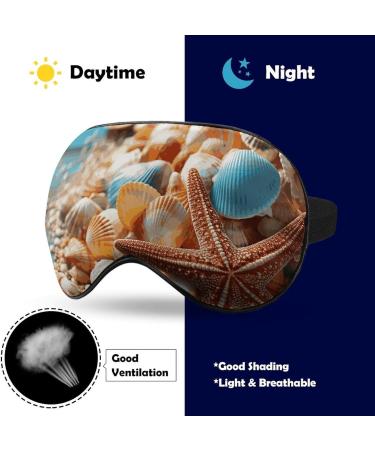 Soft Comfortable Sleep Mask with Adjustable Strap - Sea Shells & Starfish Eye Cover for Work & Travel | Ideal Eye Shade for Men & Women - Buy Online on GoSupps.com