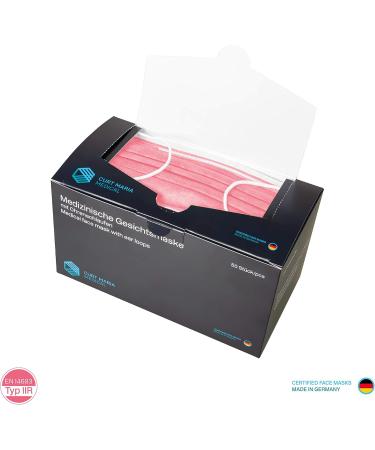 CURT MARIA MEDICAL 50 x Type IIR Disposable Surgical Masks - EN 14683 Certified Made in Germany Coral Color - Buy Online on GoSupps.com